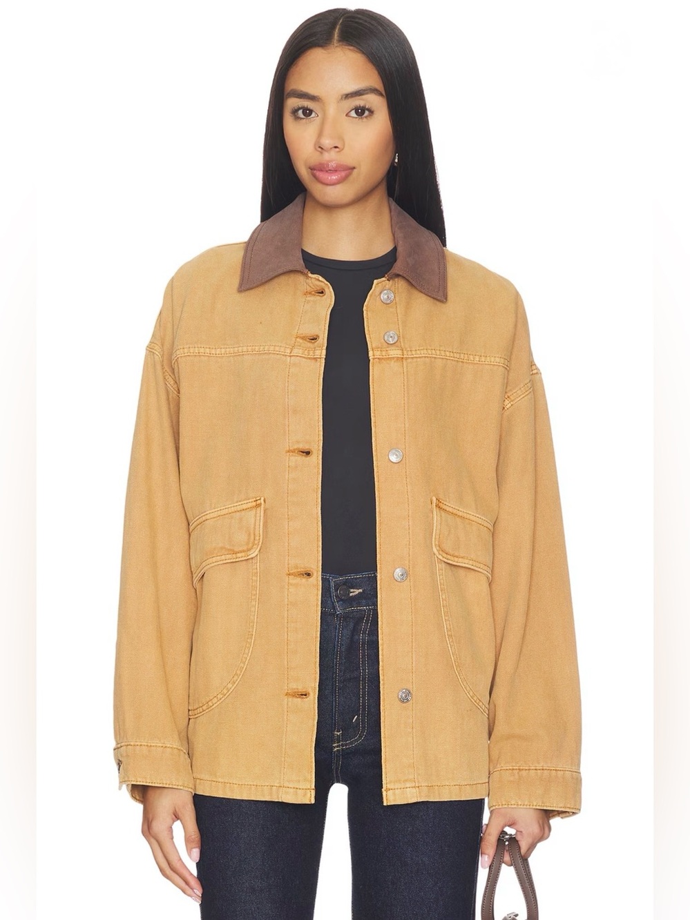 FREE PEOPLE, WE THE FREE Lemon Denim Jacket in Meerkat